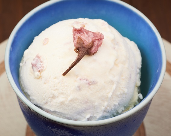 桜花漬アイスクリームの画像