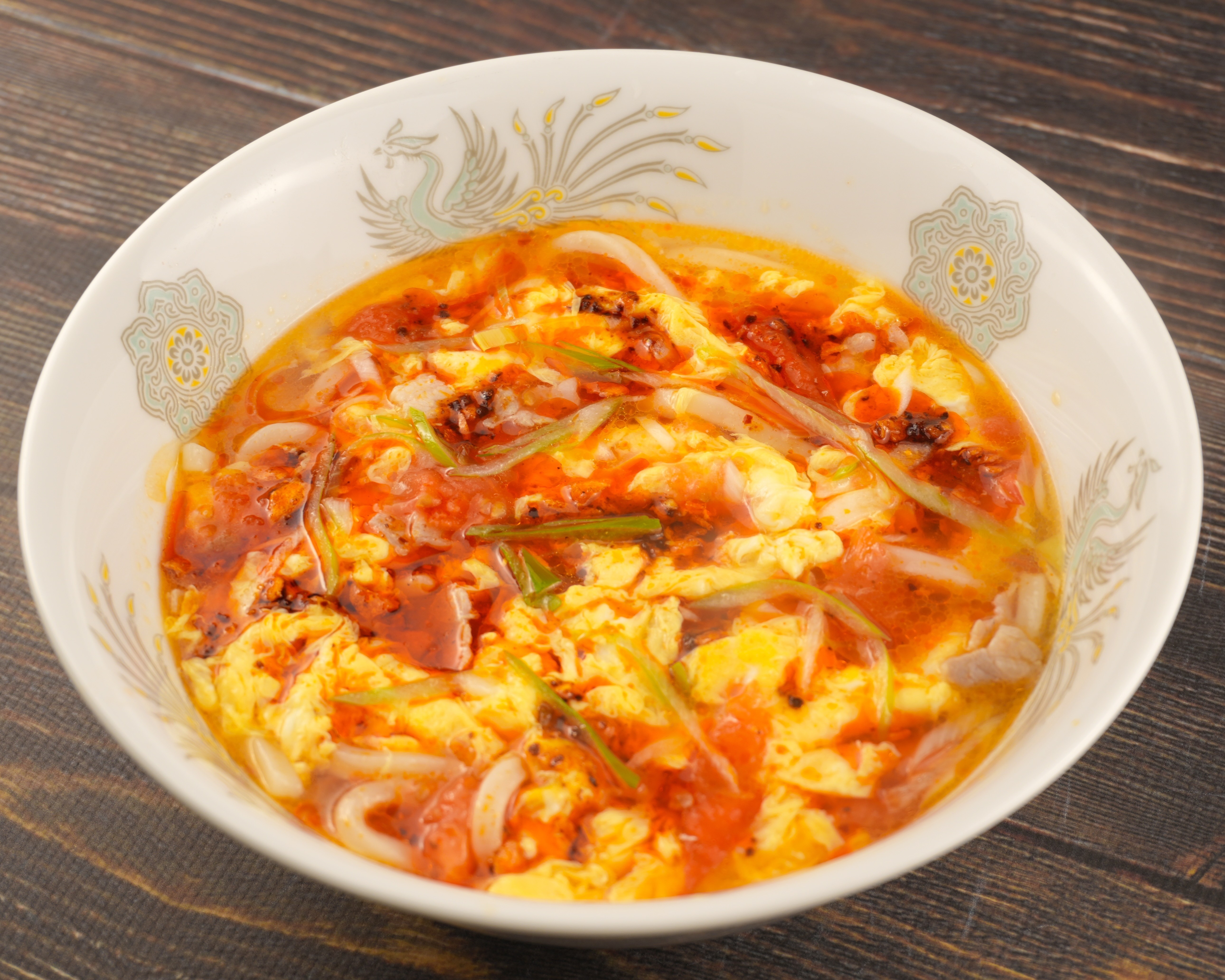 ★新メニュー★トマたまうどん 食べるラー油がけの画像