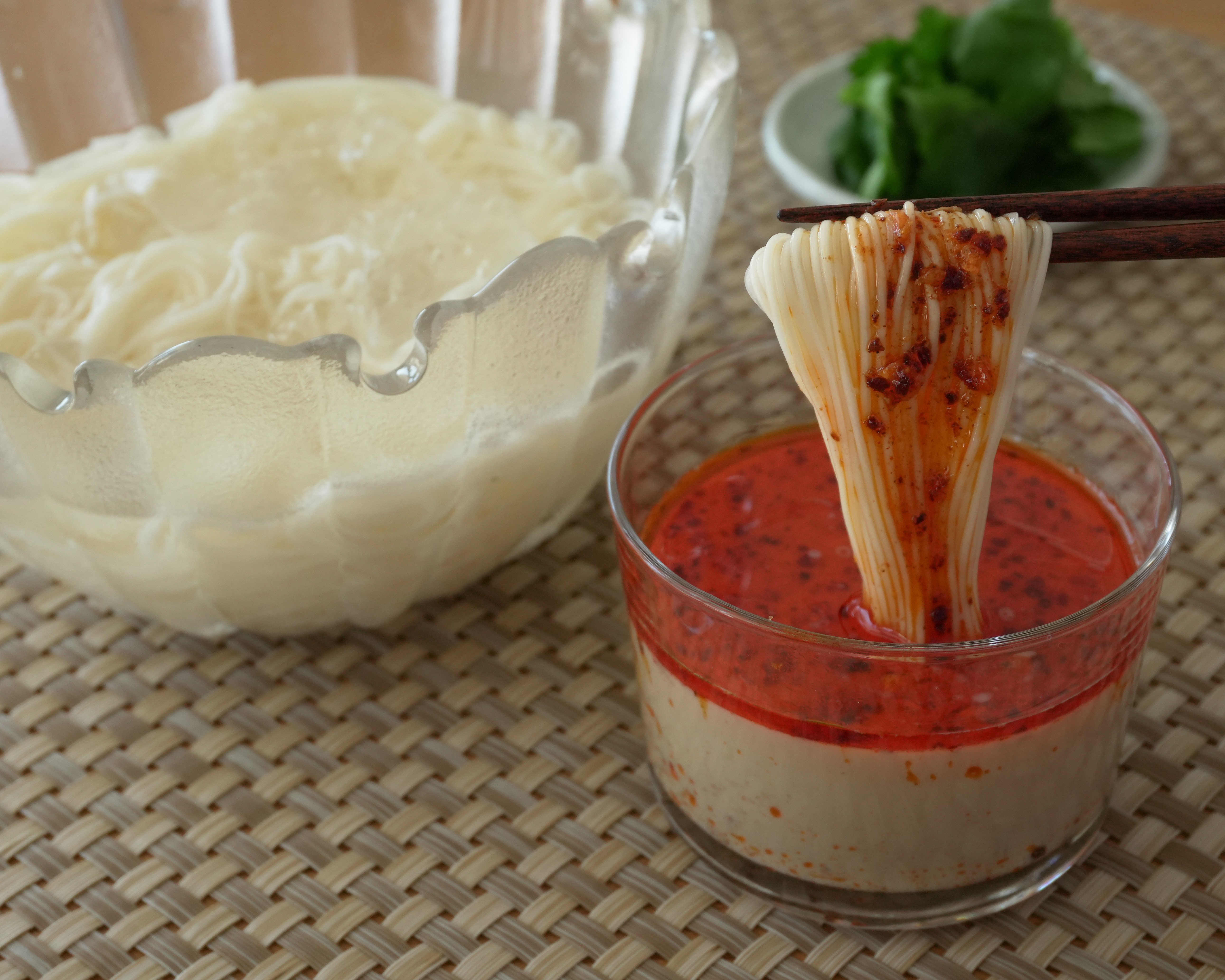 ★新メニュー★そうめん 豆乳ラー油つけだれの画像